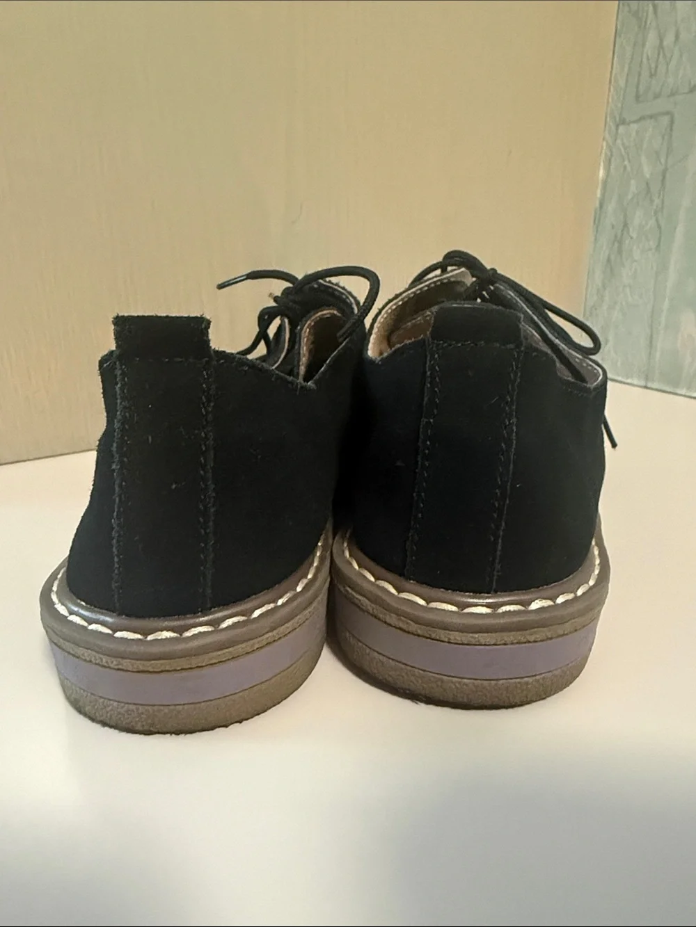 Men's Black Suede Lace-Up Shoes